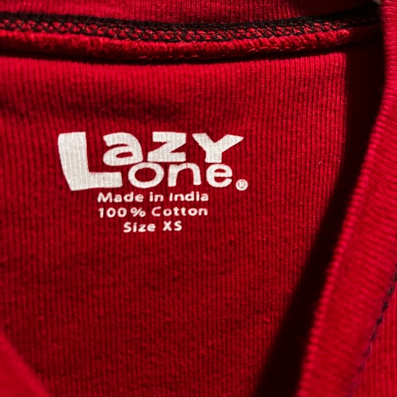 Lazy One Red Onesie with Bear Bum design on detachable back - Picture 5 of 16